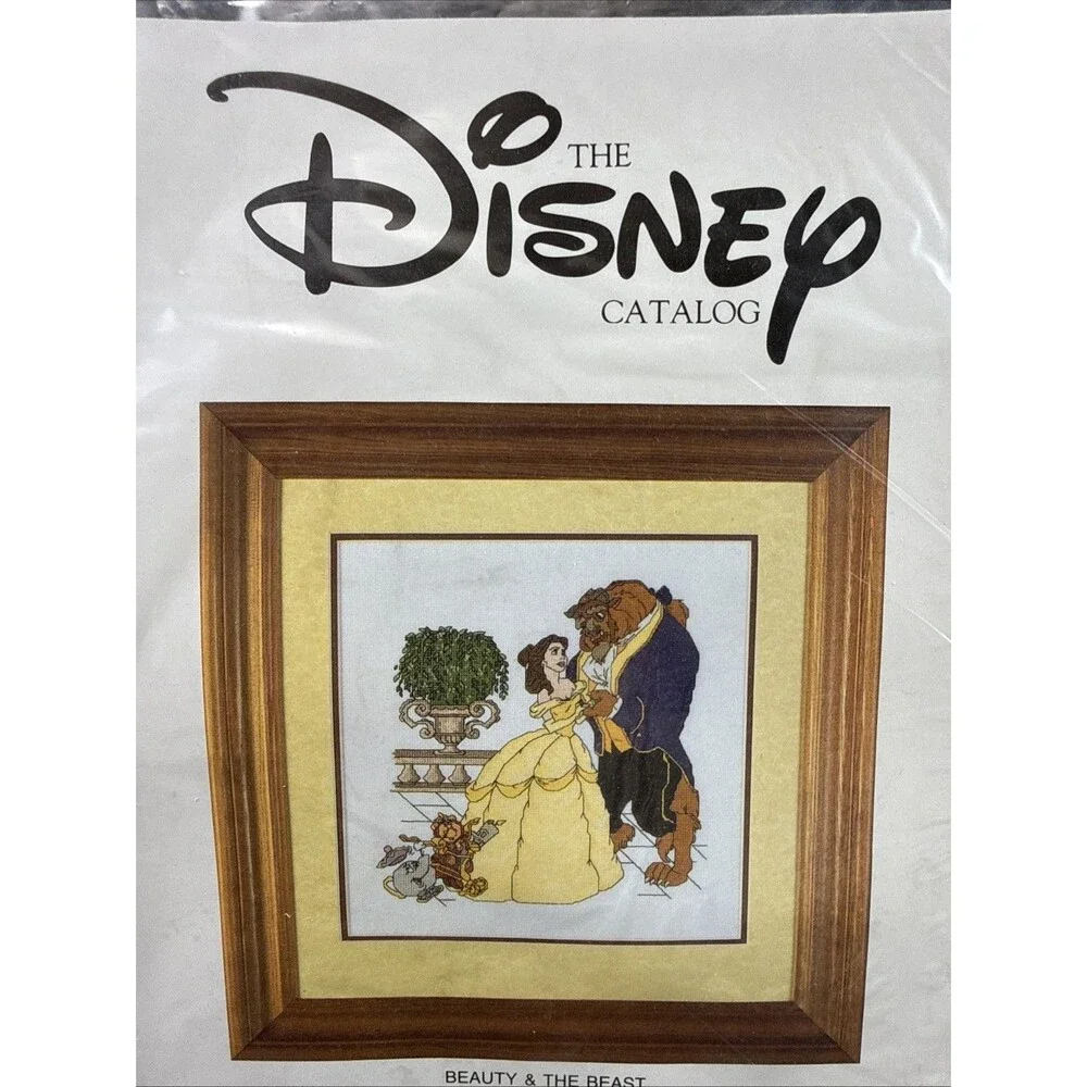 Vintage Disney Catalog Beauty And The Beast Counted Cross Stitch Kit Belle Room